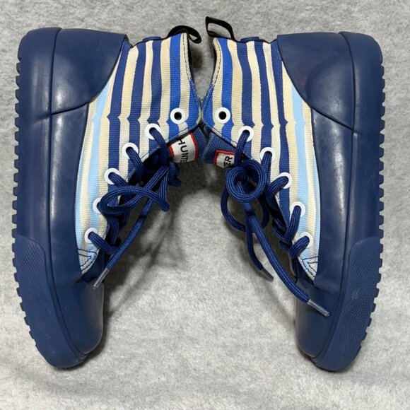 Hunter for Target Kids' Striped Dipped Canvas High Top Sneakers Blue Size 13 - Picture 8 of 10